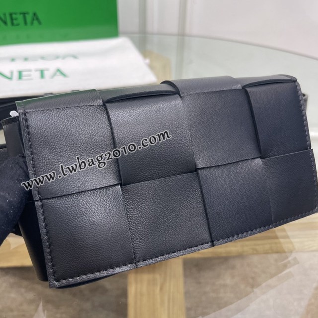 Bottega veneta高端女包 KF0015黑色 寶緹嘉CAEESTTE腰包 BV經典款手工編織手包腰包胸包斜挎包  gxz1205